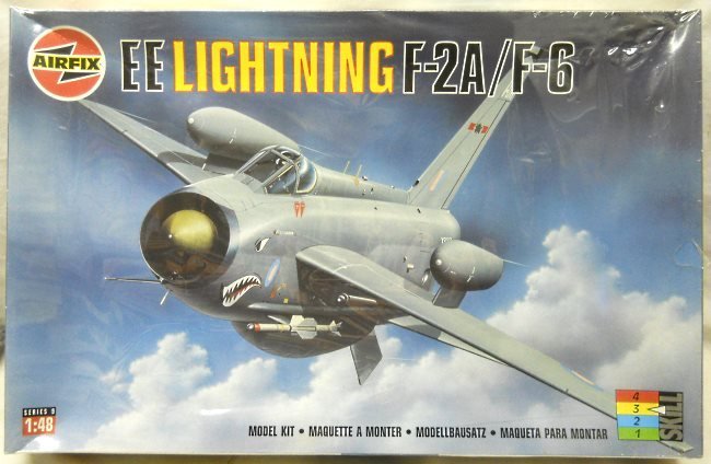 Airfix 1/48 EE Lightning F-2A/F6 - RAF 19 Sq Gutersloh Germany (early or late) 1974 / 92 Sq Germany Late '73 / 56 Sq Wattisham UK '76 / 11 Sq Binbrook UK 1986 / 5 Sq Binbrook UK '84 / Training Flight Binbrook '83 / 11 Sq GCapt J Spencer Binbrook '88, 09178 plastic model kit